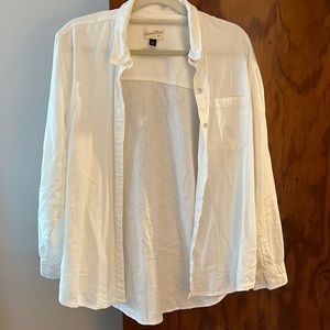 Universal thread white linen shirt relaxed fit